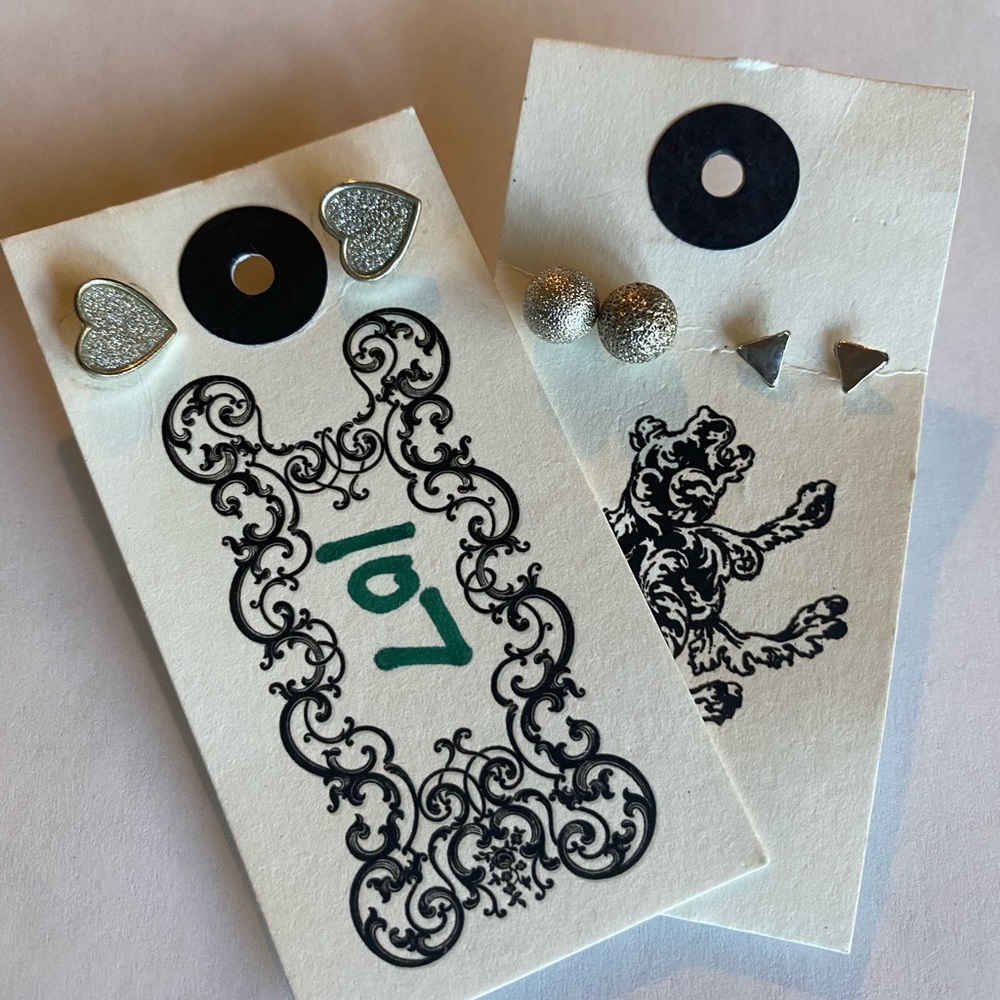 3 Pairs of New Silver Fashion Earrings